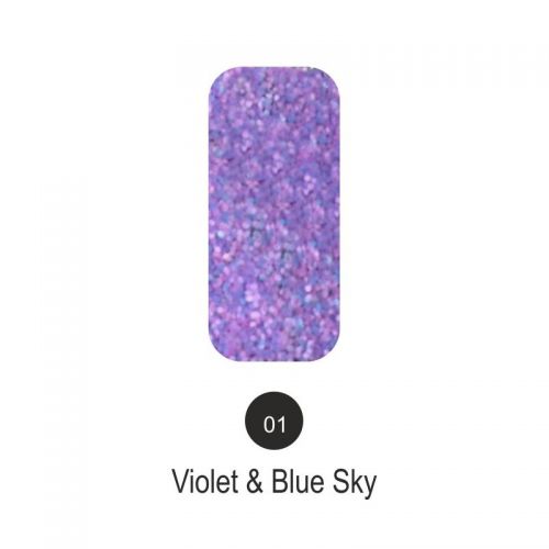 Nailover - Tweed Effect - Violet & Blue Sky - 01