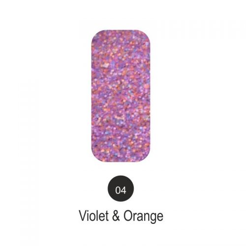 Nailover - Tweed Effect - Violet & Orange - 04
