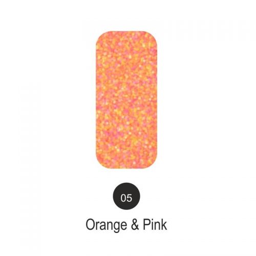 Nailover - Tweed Effect - Orange & Pink - 05