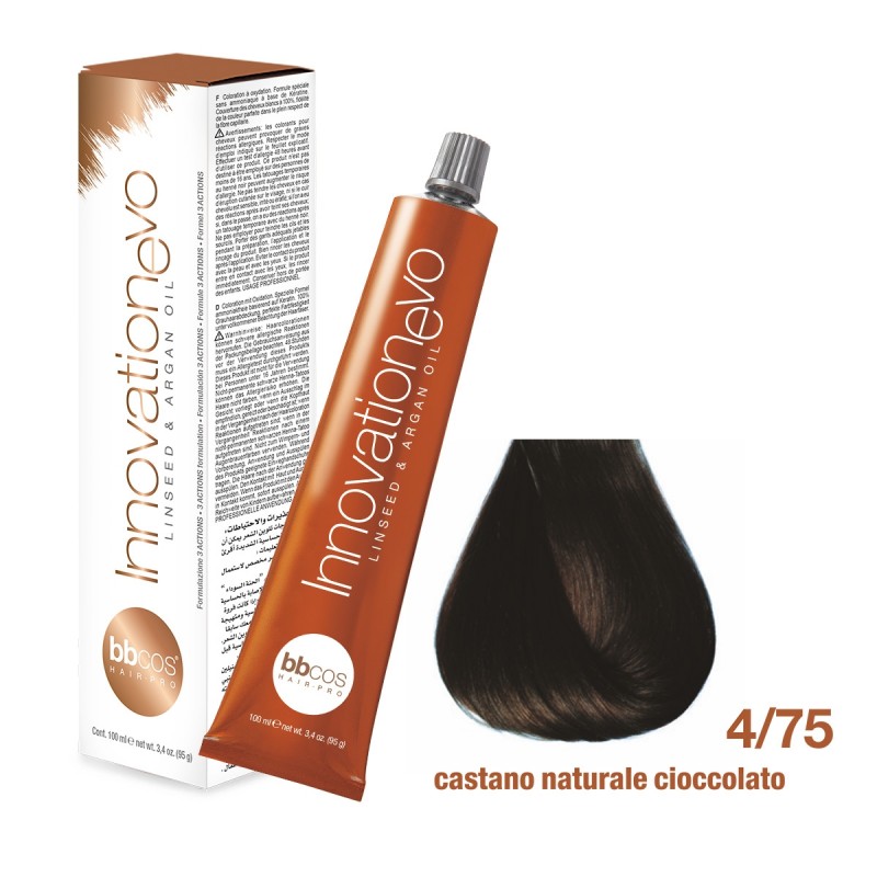 BBCOS - Vopsea de par Innovation EVO 4/75 (Natural Brown Chocolate) BBCOS - Vopsea de par Innovation EVO 4/75 (Natural Brown Chocolate)