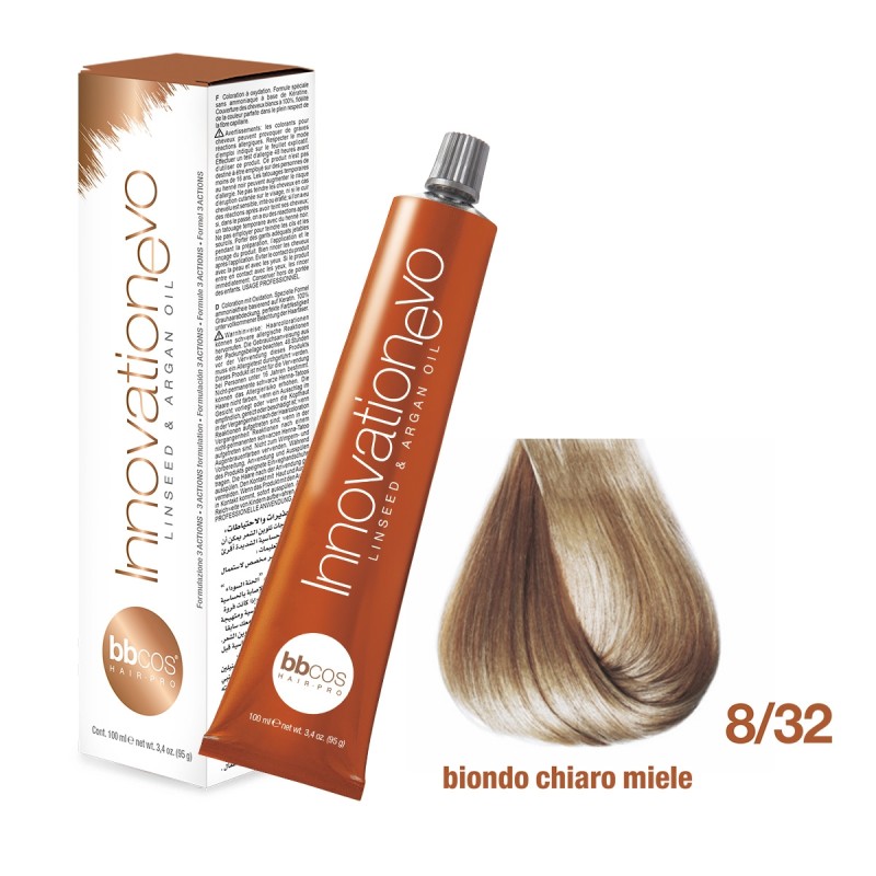 BBCOS - Vopsea de par Innovation EVO 8/32 (Honey Light Blond) BBCOS - Vopsea de par Innovation EVO 8/32 (Honey Light Blond)