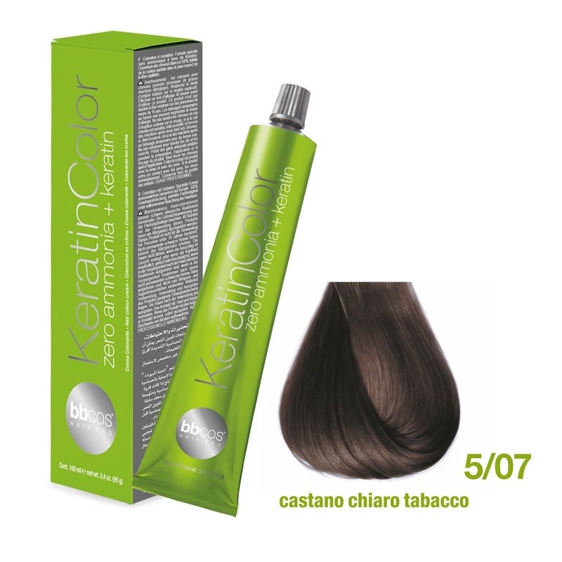 Vopsea de păr Keratin COLOR (5/07-Castano Chiaro Tobacco)