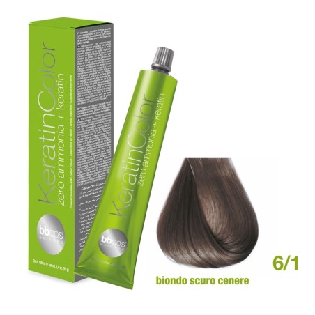 Vopsea de păr Keratin COLOR (6/1- Biondo Scuro Cenere)