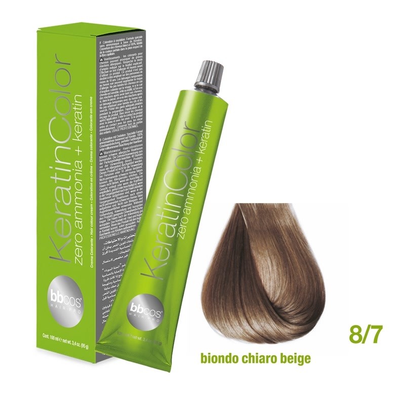 Vopsea de păr Keratin COLOR (8/7- Biondo Chiaro Beige) Vopsea de păr Keratin COLOR (8/7- Biondo Chiaro Beige)