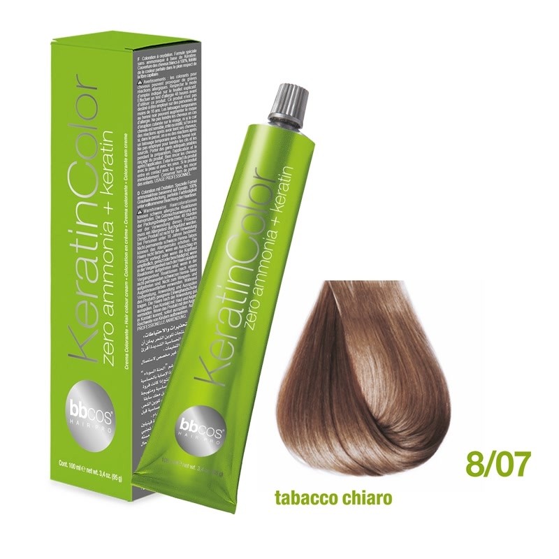 Vopsea de păr Keratin COLOR (8/07- Tabacco Chiaro)