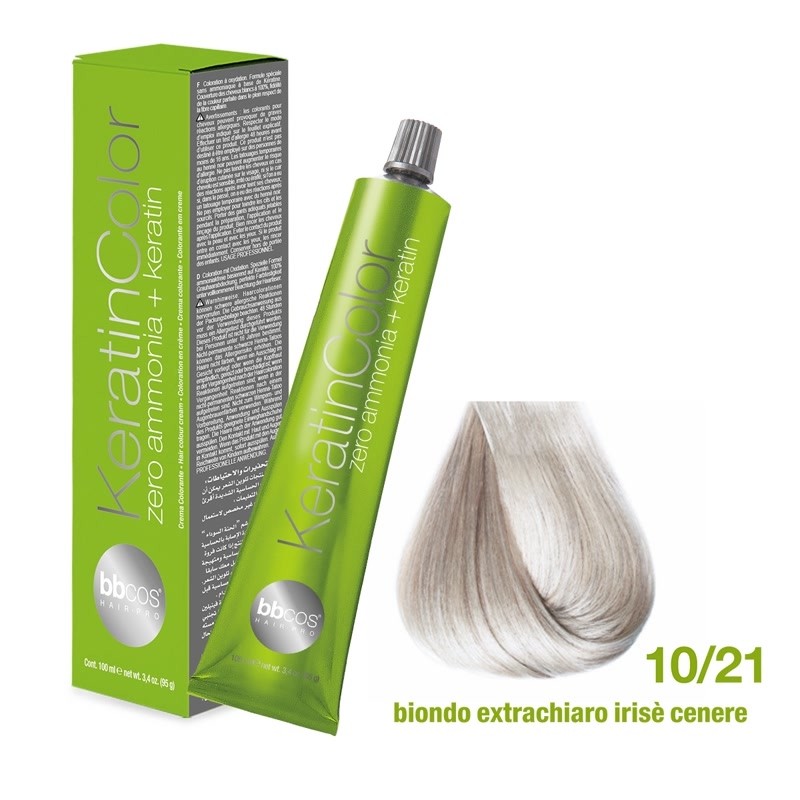 Vopsea de păr Keratin COLOR (10/21- Biondo Extrachiaro Irise Cenere)