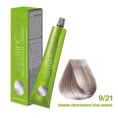 Vopsea de păr Keratin COLOR (9/21- Biondo Chiarissimo Irise Cenere)