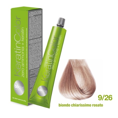 Vopsea de păr Keratin COLOR (9/26 Biondo Chiarissimo Rosato)