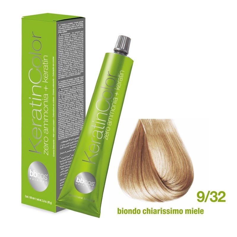 BBCOS - Vopsea de par Keratin COLOR 9/32 (Honey Very Light Blond) BBCOS - Vopsea de par Keratin COLOR 9/32 (Honey Very Light Blond)