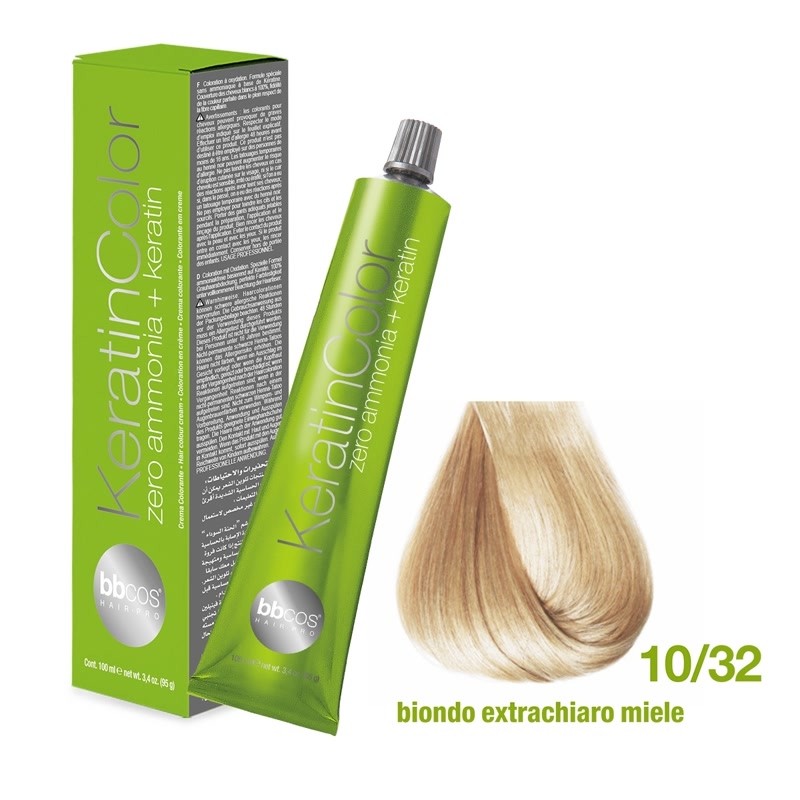 BBCOS - Vopsea de par Keratin COLOR 10/32 (Lightest Honey Blond) BBCOS - Vopsea de par Keratin COLOR 10/32 (Lightest Honey Blond)