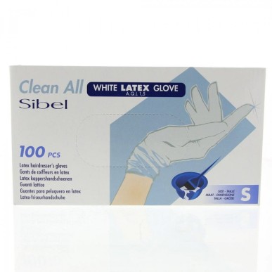 Sibel - Manusi Albe din Latex Pudrate S (100 buc)