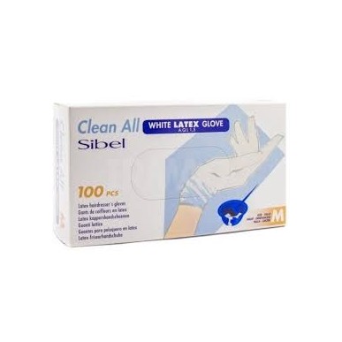 Sibel - Manusi Albe din Latex Pudrate M (100 buc)