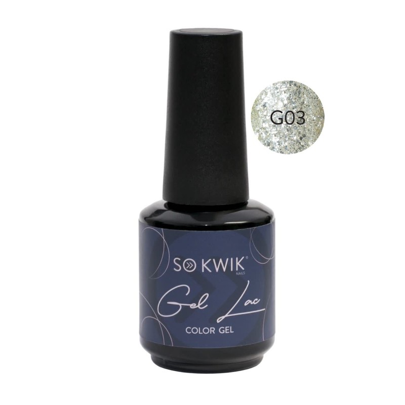SoKwik - Oja Semipermanenta Glitter Collection G03 (15 ml) TPO Free si Hema Free