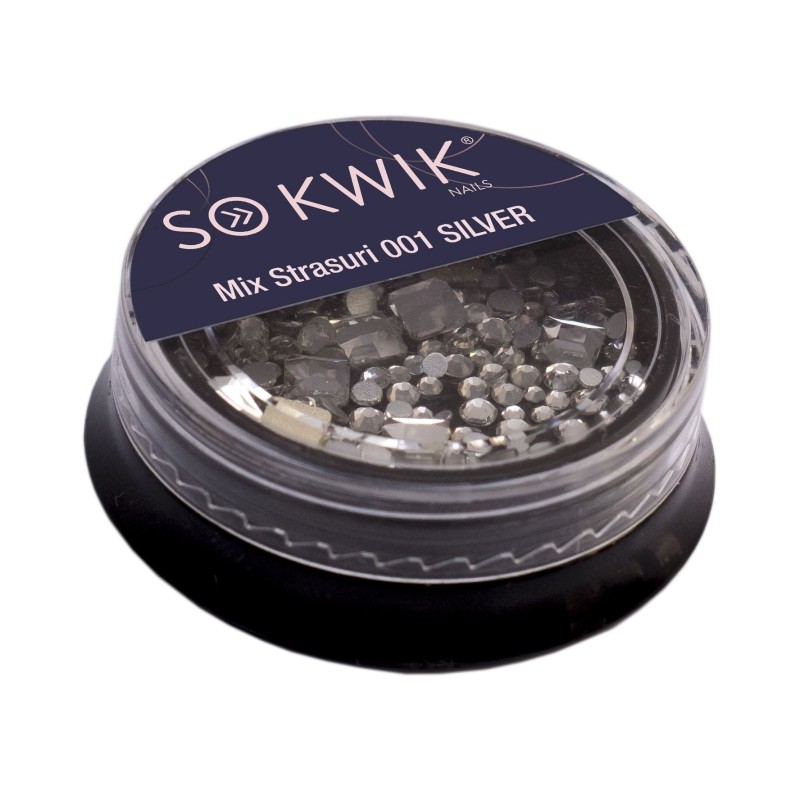 SoKwik - Mix Strasuri 001 SILVER (10mari+50mici)