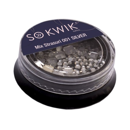 Mix strasuri unghii SILVER