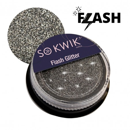 SoKwik - Flash Glitter Silver - Sclipici Reflectorizant Negru
