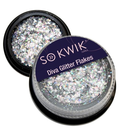 SoKwik - Diva Glitter Flakes Silver 01 - Sclipici Argintiu