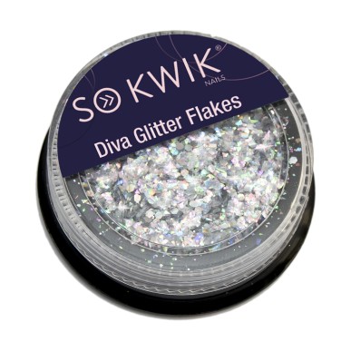 SoKwik - Diva Glitter Flakes Silver 01 - Sclipici Argintiu