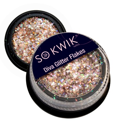 SoKwik - Diva Glitter Flakes Roz Gold 03 - Sclipici Argintiu