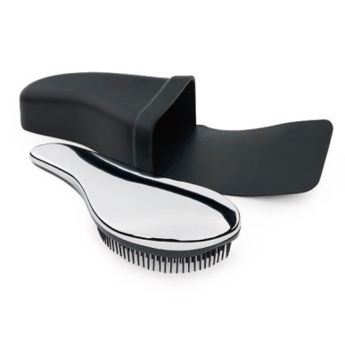 Sibel - D-Meli-Melo - Perie pentru Par Incalcit - Silver Chrome cu Toc de Silicon (8491150)