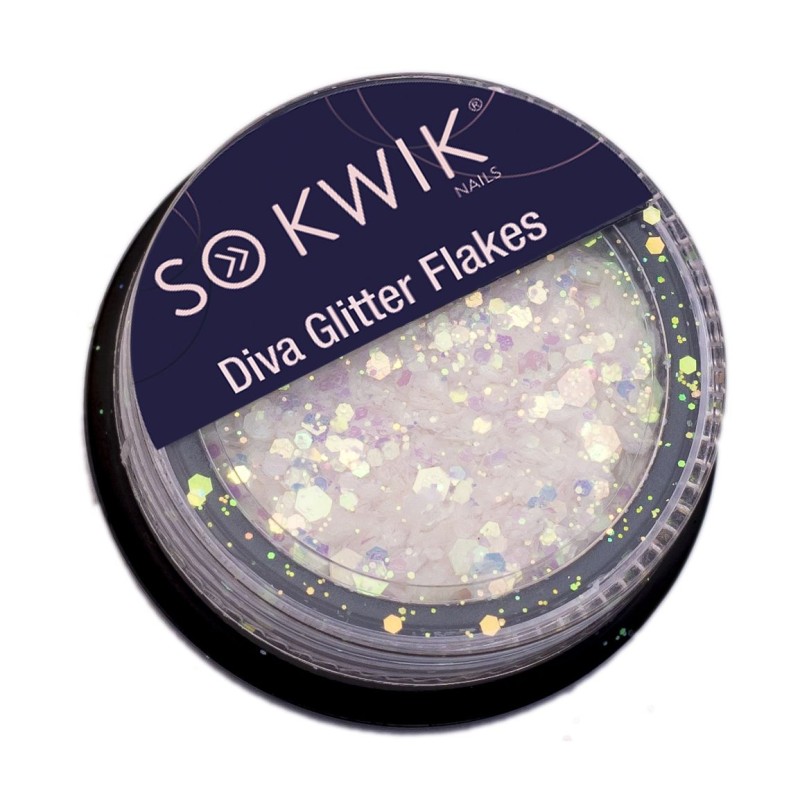 SoKwik - Diva Glitter Flakes White Pink UV Effect SoKwik - Diva Glitter Flakes White Pink UV Effect