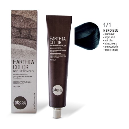 Vopsea de par permanenta Earthia Negru Albastrui