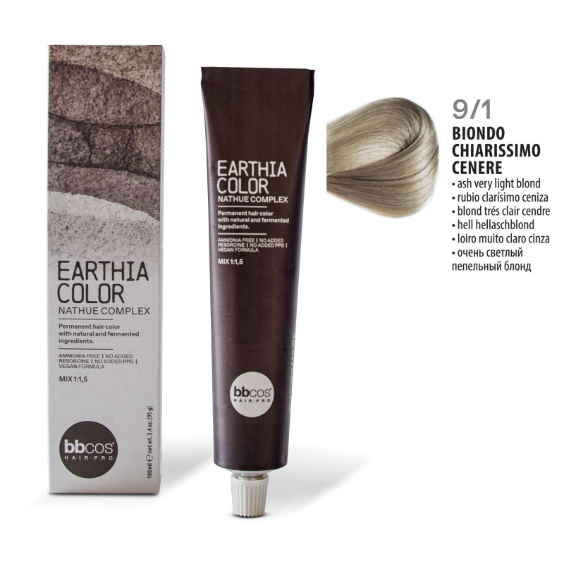 BBCOS - Vopsea de par Earthia Color 9/1 (Ash Very Light Blond)
