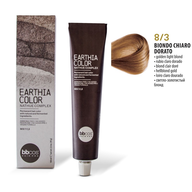 BBCOS - Vopsea de par Earthia Color 8/3 (Golden Light Blond)
