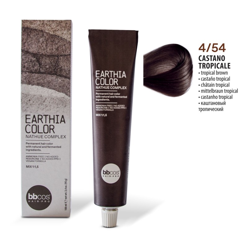 BBCOS - Vopsea de par Earthia Color 4/54 (Tropical Brown) BBCOS - Vopsea de par Earthia Color 4/54 (Tropical Brown)
