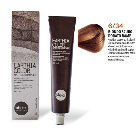 Vopsea de par permanenta Earthia Blond Inchis Auriu Cupru