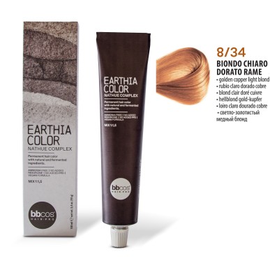 Vopsea de par permanenta Earthia Blond Deschis Auriu Cupru