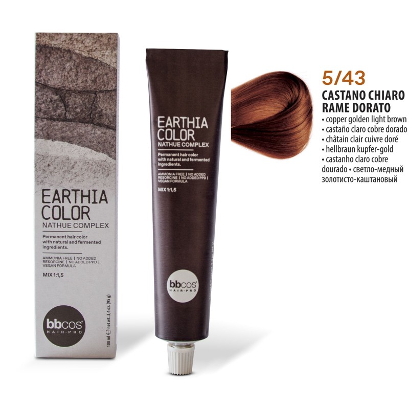 BBCOS - Vopsea de par Earthia Color 5/43 (Copper Golden Light Brown)