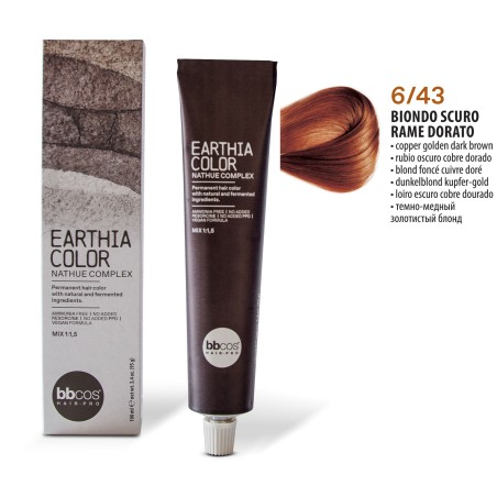 Vopsea de par permanenta Earthia Blond Inchis Cupru Auriu