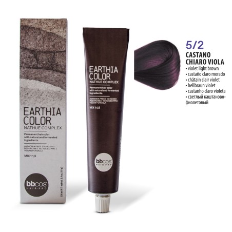 Vopsea de par permanenta Earthia Castaniu Deschis Violet
