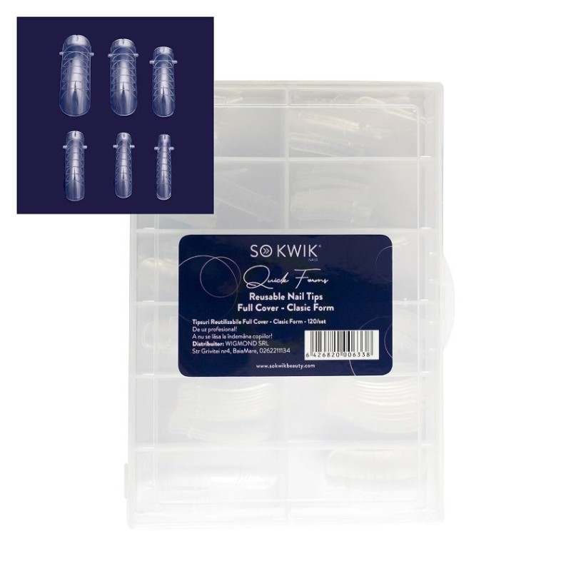 SoKwik - Quick Forms - Tipsuri Reutilizabile Full Cover - Clasic Form (120/set)