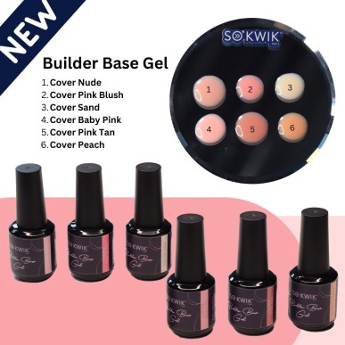SoKwik - Builder Flexi Base Gel Cover Peach 15ml Gel de Baza Semipermanent