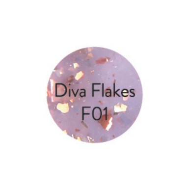 Oja Semipermanenta pentru unghii Diva Flakes Collection F01 (15ml)