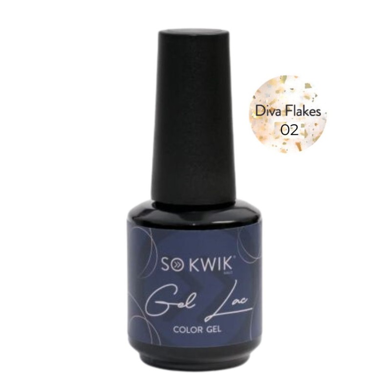 SoKwik - Oja Semipermanenta Diva Flakes Collection F02 (15ml) TPO Free si Hema Free