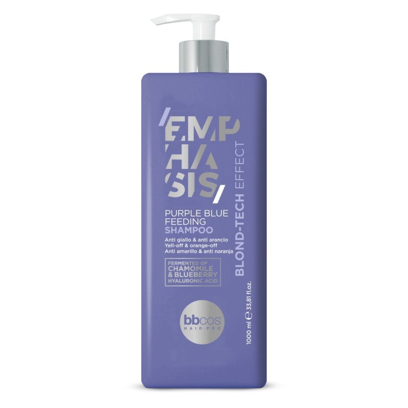 BBCOS - Emphasis Blond Tech Purple Blue Feeding Shampoo – Sampon hranitor pentru par blond (1000ml) BBCOS - Emphasis Blond Tech Purple Blue Feeding Shampoo – Sampon hranitor pentru par blond (1000ml)