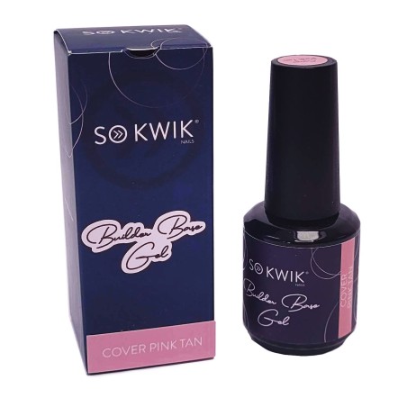 SoKwik Builder Flexi Base Gel Cover Pink Tan 15ml - Gel de Baza Flexibil si Ultra-Aderent