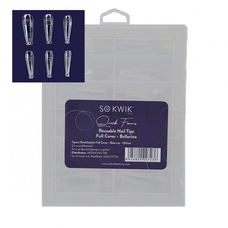 SoKwik - Quick Forms - Tipsuri reutilizabile Full Cover Ballerina (120/set)