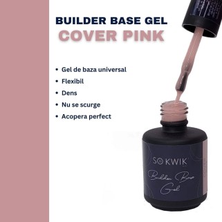 Builder Rubber Base Gel Cover Pink Gel de Baza Roz Natural, Flexibil
