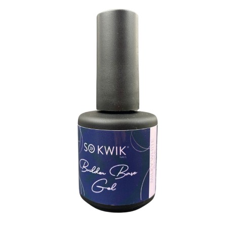 SoKwik Builder Rubber Base Gel Milky White Rose - Gel de Baza Flexibil pentru Manichiura (15ml)