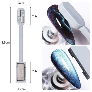 SoKwik Magnet Cat Eye - Instrument 2 Capete (Dreptunghi/Liniute) pentru Modele unghii captivante