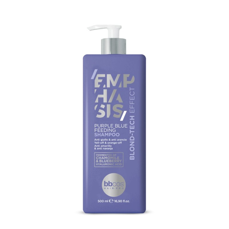 BBCOS - Emphasis Blond Tech Purple Blue Feeding Shampoo – Sampon hranitor pentru par blond (500ml) BBCOS - Emphasis Blond Tech Purple Blue Feeding Shampoo – Sampon hranitor pentru par blond (500ml)