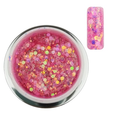 SoKwik Builder Gel Candy Confetti 03 - Gel Roz cu Sclipici pentru Constructie (30ml)