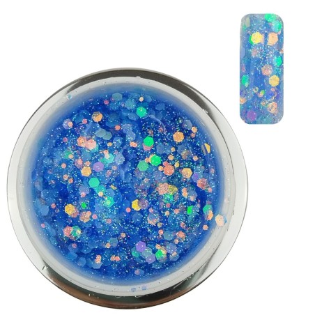 SoKwik Builder Gel Arctic Confetti 04 - Gel Albastru cu Sclipici pentru Constructie (30ml)
