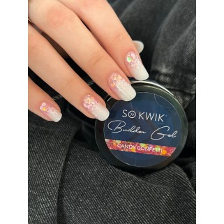 builder gel candy confetti 03 roz cu sclipici confetti sokwik 30ml