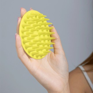 Perie verde masaj scalp din silicon – stimuleaza cresterea parului