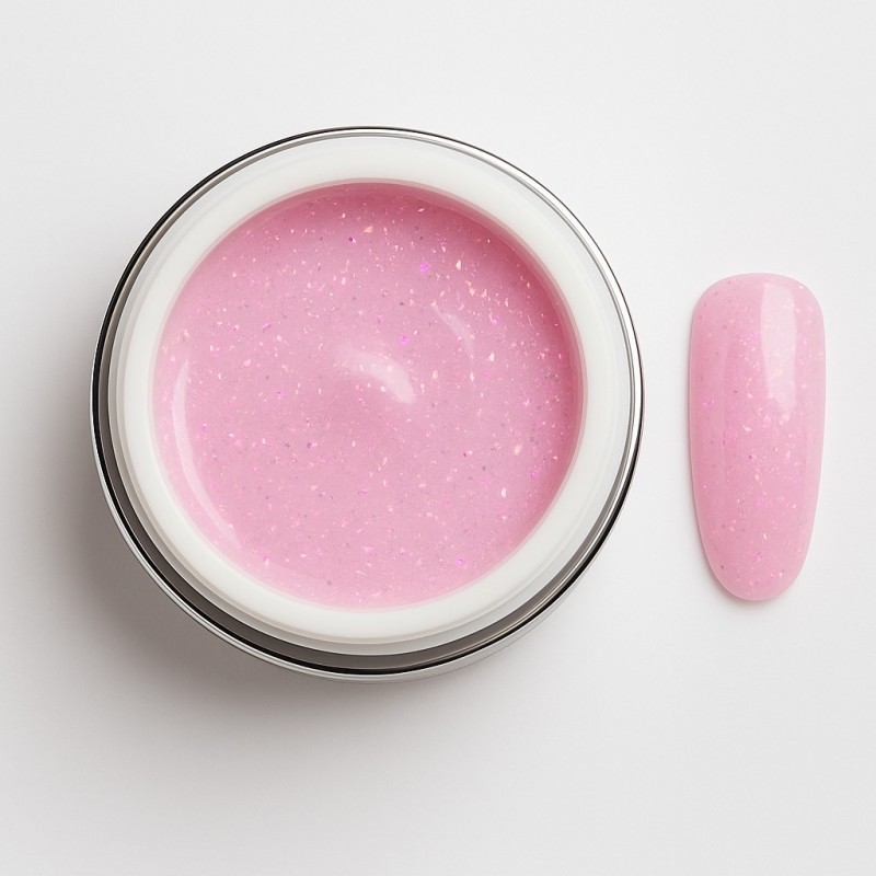 Gel de constructie pentru unghii – Builder Gel Baby Pink Flakes SoKwik 50ml (TPO Free si Hema Free)